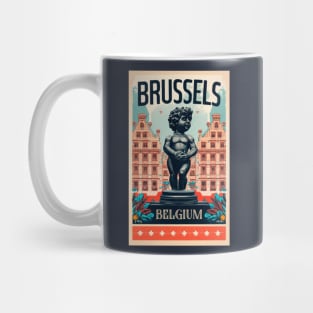 A Vintage Travel Art of Brussels - Belgium Mug